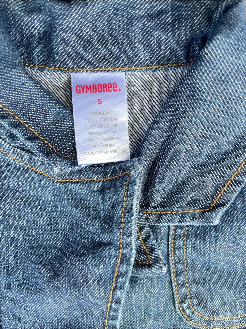 Gymboree Girls' Denim Jacket with Red Stripe Belt - Blue (5) - Picture 6 of 9